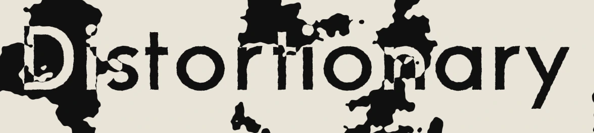 Distortionary with black blotches that flip ink and paper.